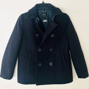 J. Crew Crewcuts Navy Blur Insulated Wool Pea Coat Age 10